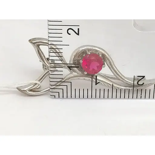 Срібна брошка Гаразд з фіанітом. 5582964 - фото 5