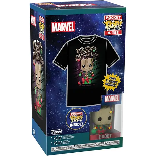 Фігурка Funko Pop Tee Set Вартові Галактики Грут Guardians of the Galaxy Holiday Groot 4 см FP GG GH XL