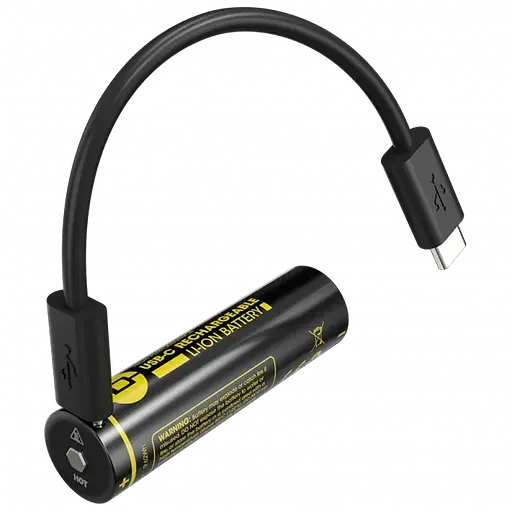 Аккумулятор 18650 Nitecore NL1826R 2600mAh USB-C (Черный) - фото 2