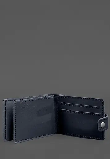 Кожаная обложка-портмоне для удостоверения участника боевых действий (УБД картонный документ) Темно-синяя - фото 4