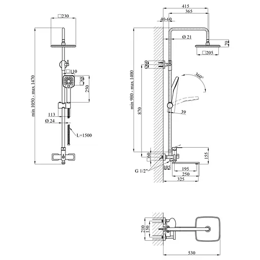 Душевая система Kroner KRP Armada – SCH067 (CV031704) - фото 12