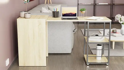 Стол-тумба трансформер Смарт 2/2 Ferrum-decor 750x1450x600 Черный металл ДСП Дуб Сонома 16 мм (FRD-105105) - фото 5