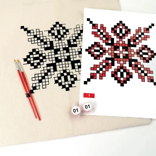 Набір екосумка-розмальовка "Вишиванка“ Rosa N0003651, 38х42 см - фото 3