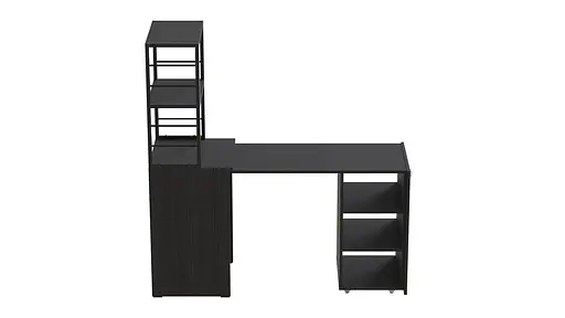 Стол-тумба трансформер Смарт 4/1 с этажеркой Ferrum-decor 1430x1450x500 Черный металл ДСП Сосна Кембра 16 мм (FRD-105125) - фото 2