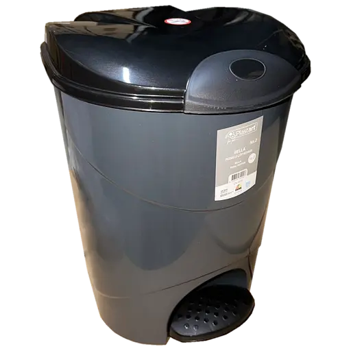 Відро Irak Plastik Bella з педаллю кругле 19 л антрацитове (00-00020585)