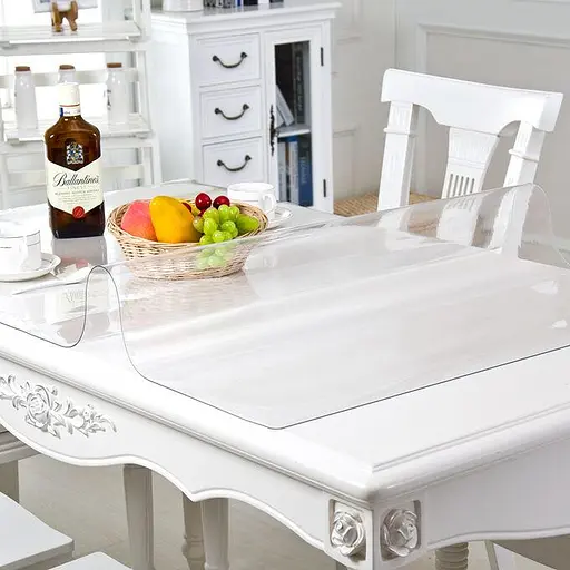 Мягкое стекло силиконовая скатерть на стол Soft Glass Защита для мебели (2.4х1.4 м) толщина - 1.5мм Прозрачное - фото 5