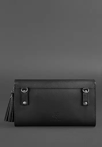 Шкіряна жіноча сумка Еліс чорна - фото 6