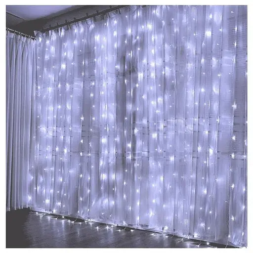 Новорічна, весільна світлодіодна гірлянда шторка дощ "Водоспад" YS-84003 400 LED 3х2 метра (білий), Yu Xin 82716 - фото 1