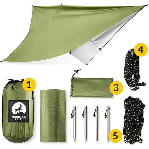 Туристичний тент Mountain Goat 300 x 300 см бівачний, водонепроникний Olive (P-5905973406376) - фото 2