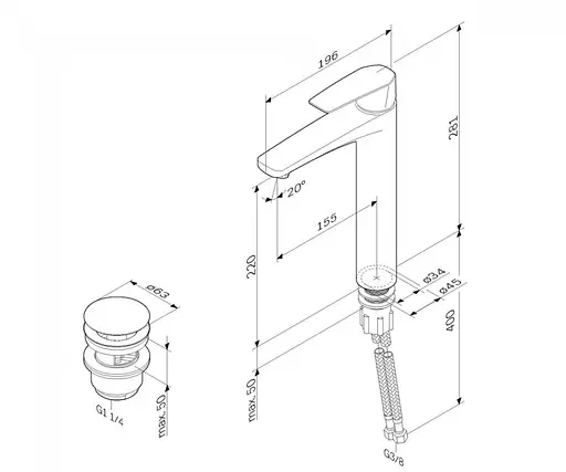 Змішувач для умивальника AM.PM Gem F90E92200 Хром - фото 4
