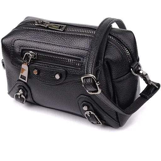 Женская сумка Vintage из натуральной кожи с актуальным декором 17х11х8 см sum0027588 - фото 1