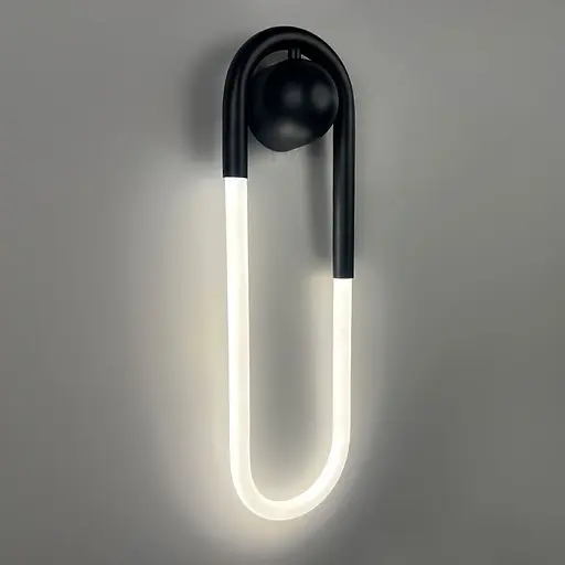 Настінний чорний світильник GABI WALL 50х14 см Line F Арт. W077-150*500 BK - фото 6