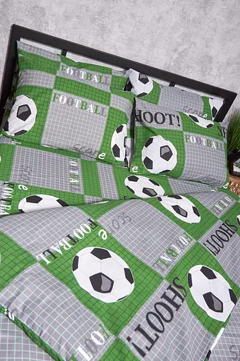 Комплект постільної білизни Moon&Star Бязь Gold Люкс Football King Size 220x240 наволочки 4х50х70 - фото 4