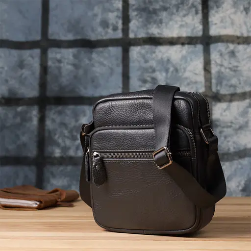 Містка чоловіча сумка на плече з натуральної шкіри Vintage 19х22х9 см sum0027504 - фото 8