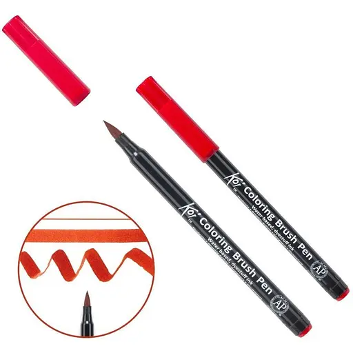 Маркер-пензель акварельний KOI Червоний (19) Sakura