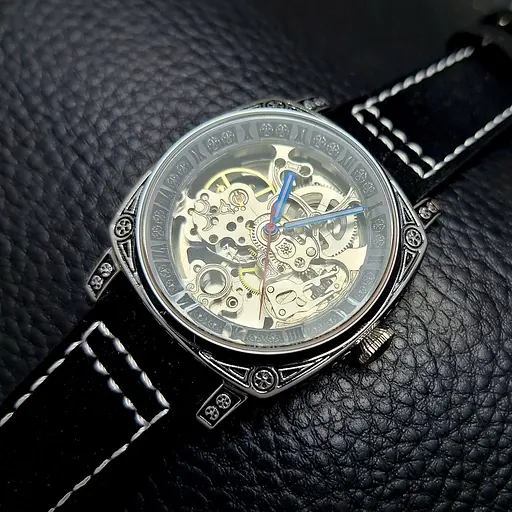 Механічні Наручний годинник скелетон з автопідзаводом Skmei 9271 Black, 9271BK (18388) - фото 9