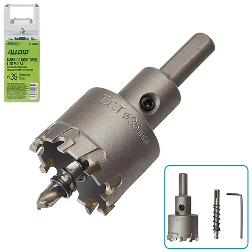 Свердло корончате Alloid Building Tools твердосплавне по металу 35 мм (TS-10035) - фото 2