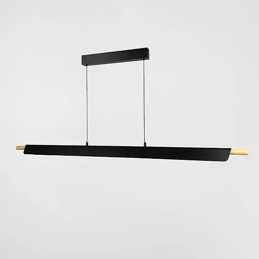 Линейный светильник LED в черном корпусе 118 см с деревянным декором | Line F | Ст. H40L-1200 BK - фото 7