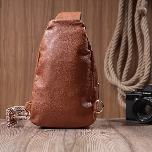 Женская сумка Vintage через плечо из экокожи с акцентом на текстильную лямку 15х25х5 см sum0026972 - фото 10