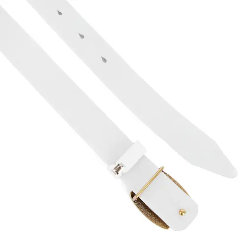 Ремінь шкіряний жіночий НС-2558 (110 см) білий - фото 4