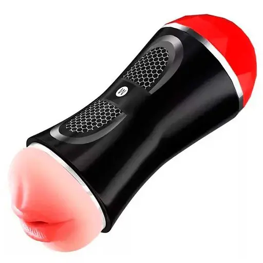 Двухсторонний мастурбатор ротик-вагина Megumi Deluxe 20 см Красный K000655 - фото 1