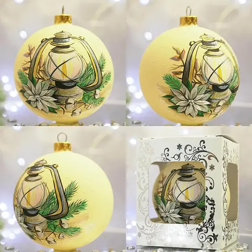 Ялинкова прикраса Санта Шоп Ліхтарик з бавовною скло (4820001106930) - фото 5