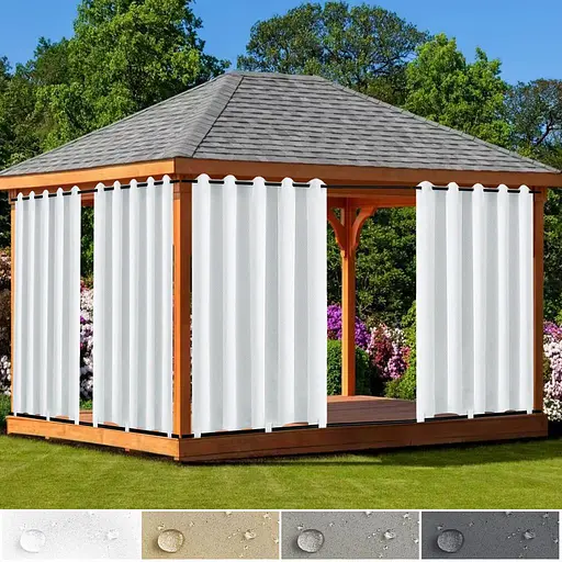 Штора уличная водонепроницаемая для беседки (2.2 х 1.45 м) Белый - фото 5