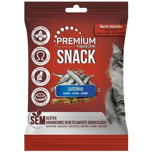 Лакомство для кошек happyOne Premium Cat Snack Sardine с сардиной 50 г - фото 1