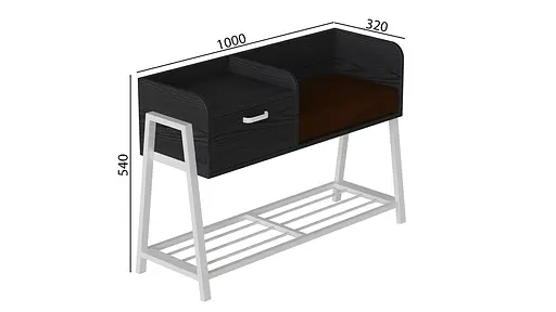 Банкетка з тумбочкою Бланка 540x1000x320 метал Білий ДСП Сосна Кембра 16мм FRD-103033 - фото 3