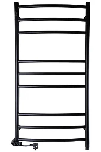 Электрический полотенцесушитель Unio LDE EL 1000-500-9 BLK Лесенка Дуга Элит черный, Черный матовый, Левое, Механический - фото 1