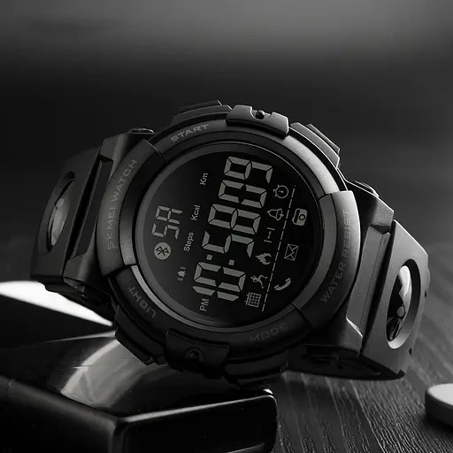 Чоловічий спортивний годинник Skmei 1303 з крокоміром Чорний - фото 7