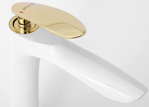 Смеситель для умывальника Rea Orbit высокий белый/золото REA-B2053 Белый - фото 5