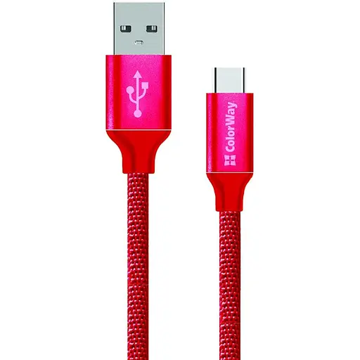 Кабель ColorWay USB Type-C 2.1 А 1 м красный