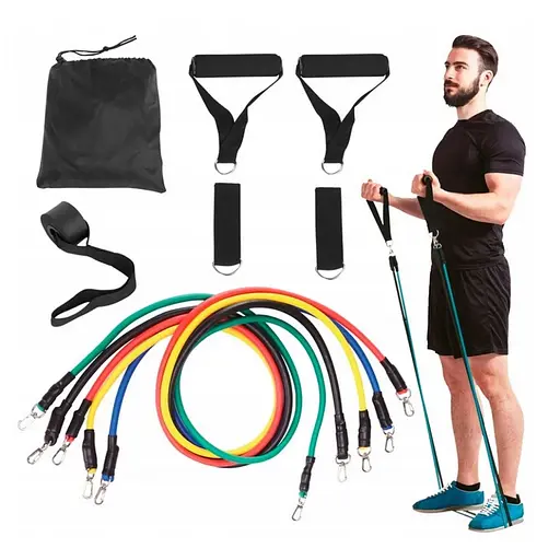 Набір еспандерів трубчастих силових Power Strength Tube NE-PW-4, 5 шт - фото 3