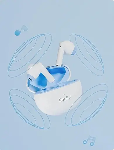 Беспроводные наушники Realfit F2 Pro, активное шумоподавление, Bluetooth 5.3, с микрофоном, белые  - фото 3