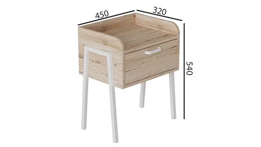 Модульна тумба Ferrum-decor Бетті 540x450x320 метал Білий ДСП Дуб Сан-Марино 16 мм (FRD-102991) - фото 3