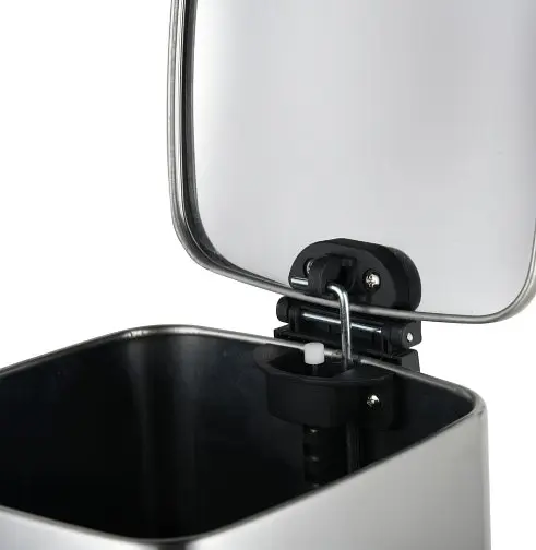 Відро для сміття Zerix Kubix-TC0106 SS Color з плавним закриттям квадратне 6 л нержавійка (ZX5889)  - фото 2