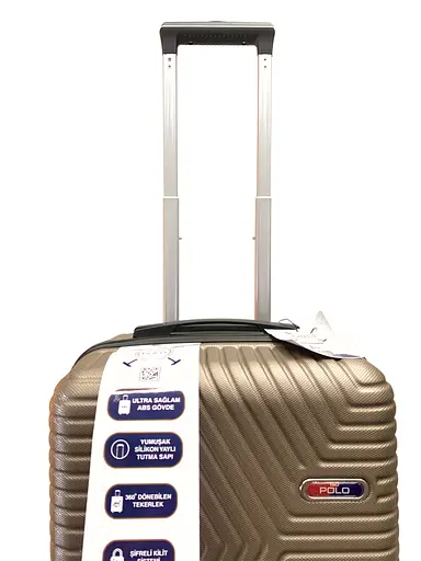 Чемодан Маленький (S) Поликарбонат На 4-х Двойных Колесах 50л POLO ПК005-S Золотой - фото 2