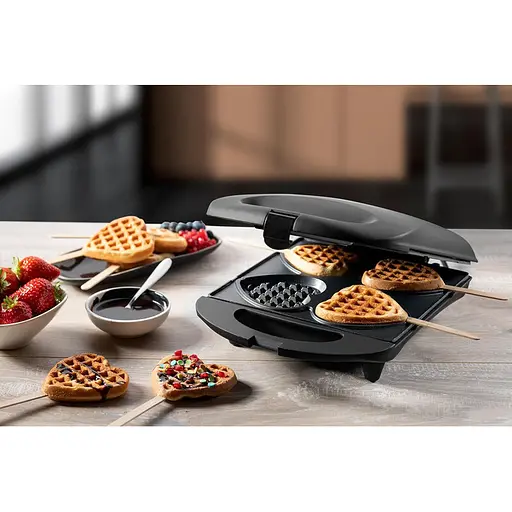 Вафельниця для вафель у формі серця на паличці 780 Вт, чорний Bestron - фото 4