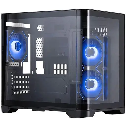 Корпус 1stPlayer UV5, чорний, без БЖ, Mini Tower, Micro ATX / Mini ITX, 2xUSB 3.0, макс. CPU - 157 мм / VGA - 330 мм, 3x120 мм - фото 1