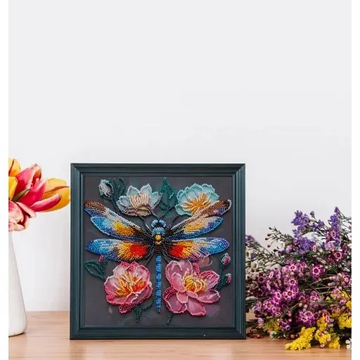 Набір-міді для вишивання бісером "Мерехтіння крил" AMB-106 на натуральному полотні - фото 5