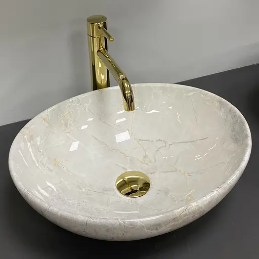 Умивальник VBI Parma light stone glossy накладний VBI-011026, Мармур - фото 2