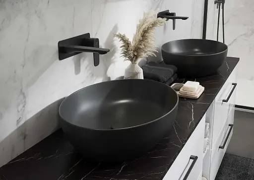 Змішувач для умивальника Cersanit Larga S951-385 з коробкою прихованого монтажу Чорний 30412 - фото 6