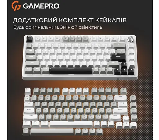 Клавиатура игровая механическая GamePro GPMK-126 Genesis Silver light USB Red Swich Hot-Swap N-KRO Grey - фото 8