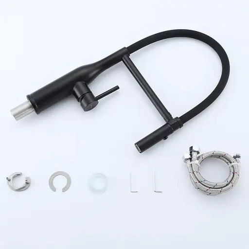 Смеситель для кухни гибкий излив черный матовый Gappo G4098-26 Черный матовый - фото 5