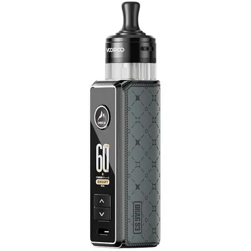 Под-система VooPoo Drag S3 60W Pod 3000 mAh with PnP X Cartridge MTL 5ml електронна сигарета Kit Metal Gray (18812) - фото 1