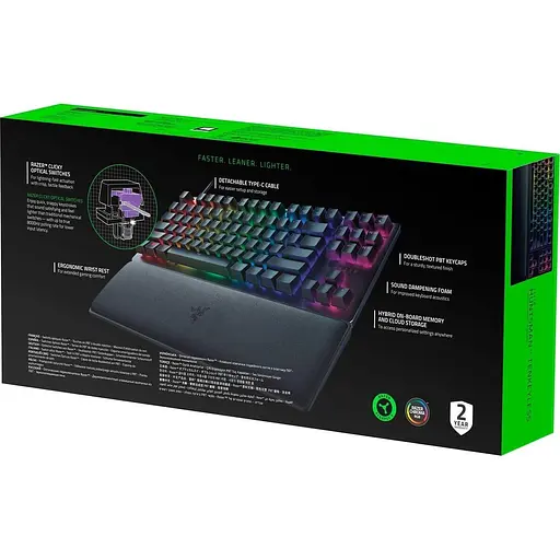Клавіатура Razer Huntsman V2 TKL Purple Clicky Optical Switch USB Black (RZ03-03941400-R3R1) - фото 6