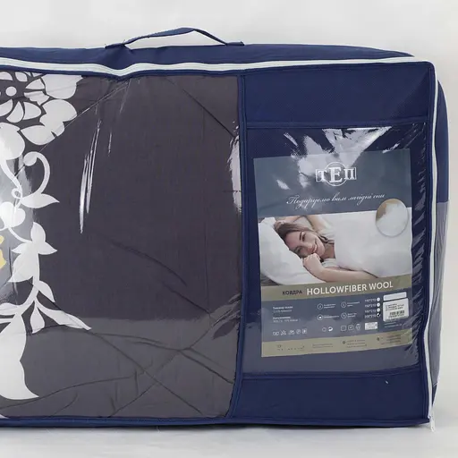 Ковдра ТЕП Шик Flora вовна 400г/м 200x210 см темно-синій (1-02564_34348) - фото 6