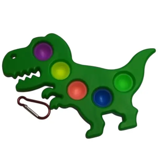 Іграшка Симпл Дімпл Динозавр зелений антистрес 12x19 см 5 пупирок - фото 1