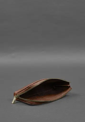 Кожаный портмоне-купюрник на молнии 14.0 светло-коричневый - фото 6